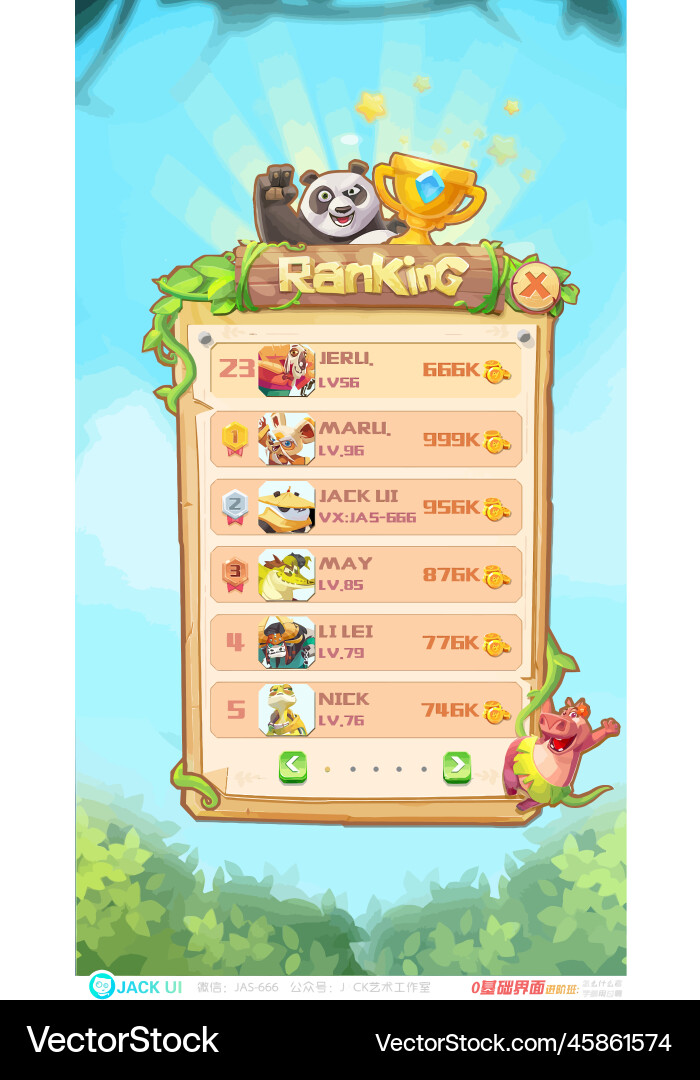 Complete set of level button game ui pop-up icon Vector Image