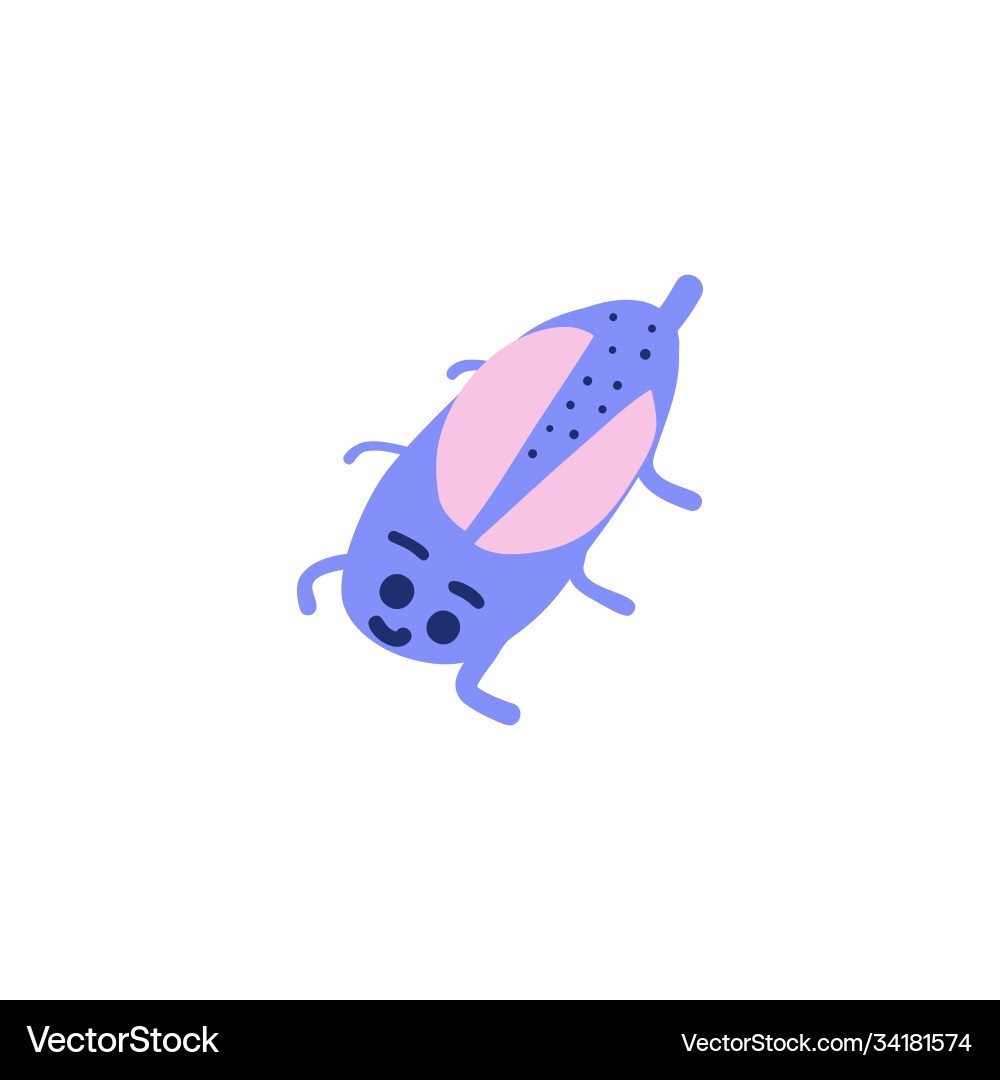 Cute bug isolated element insect fly character Vector Image