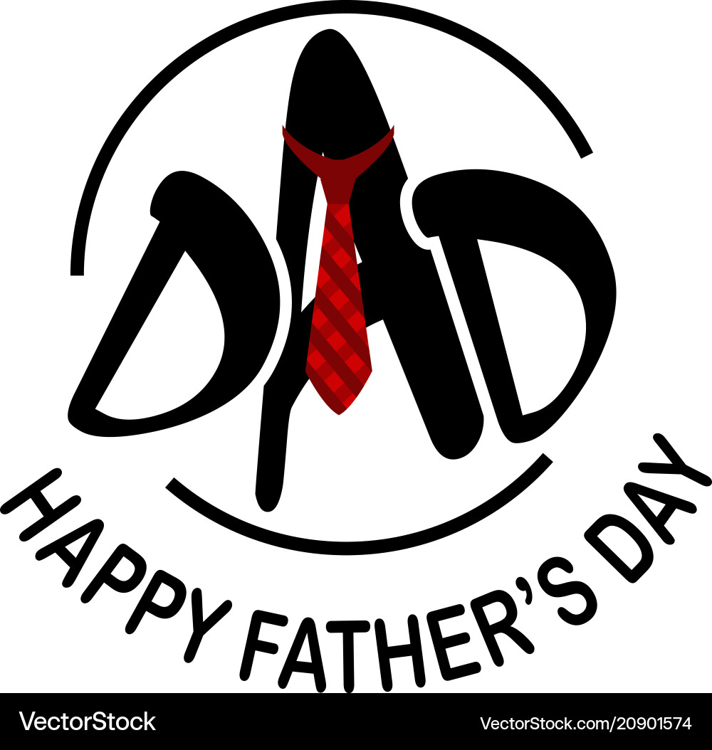 Dad red necktie happy father day white background Dad red necktie happy father day white background vector image