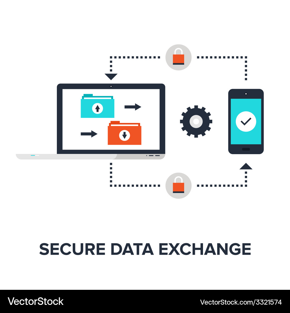 Data Security Exchange Vector Image