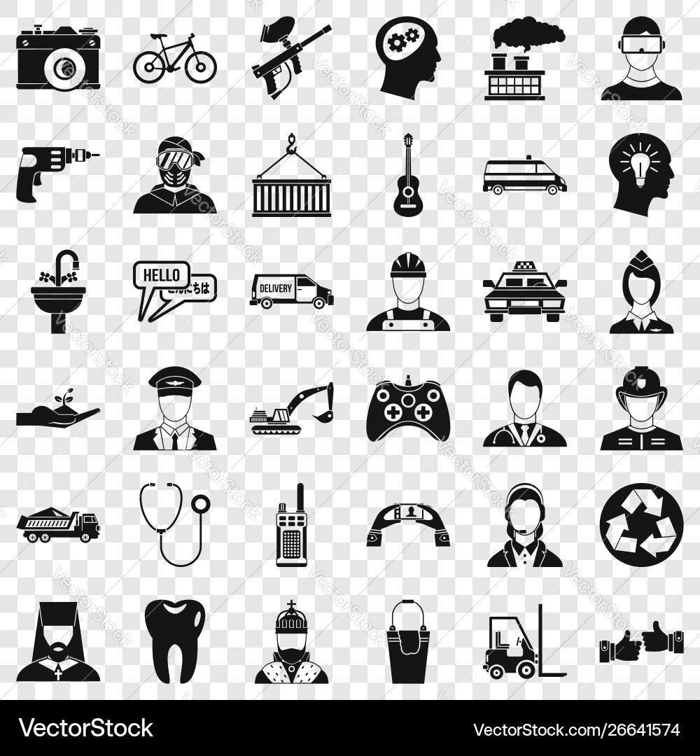 Delivery icons set simple style Vector Image