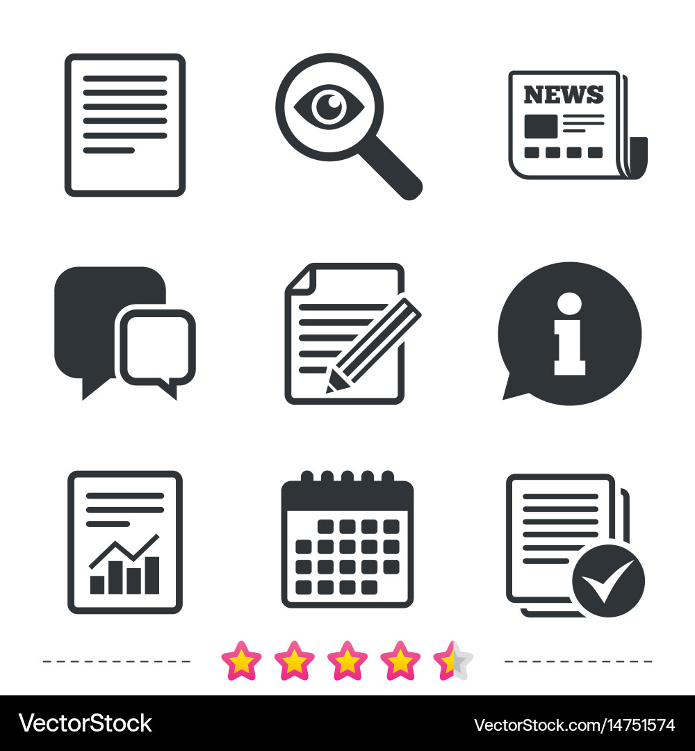 Document Icons - Chart, Checkbox, Report vector image