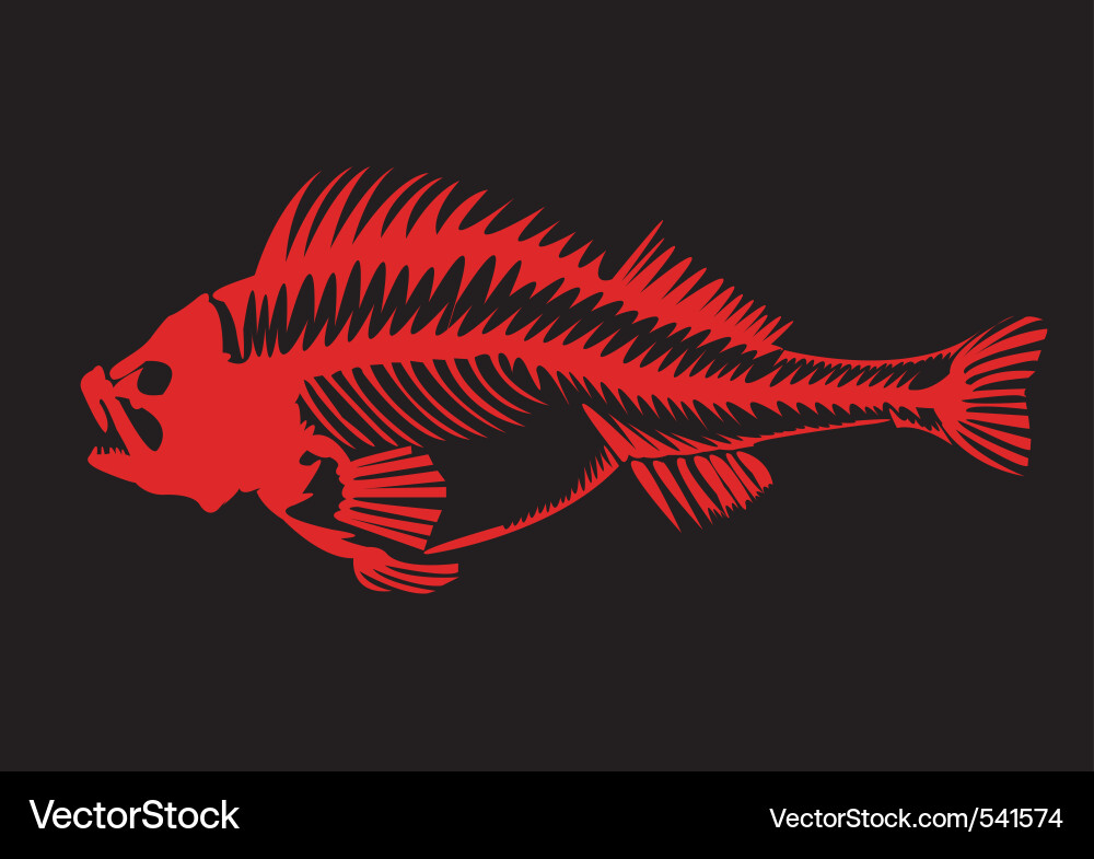 Fisch Skeleton Silhouette Vektorbild