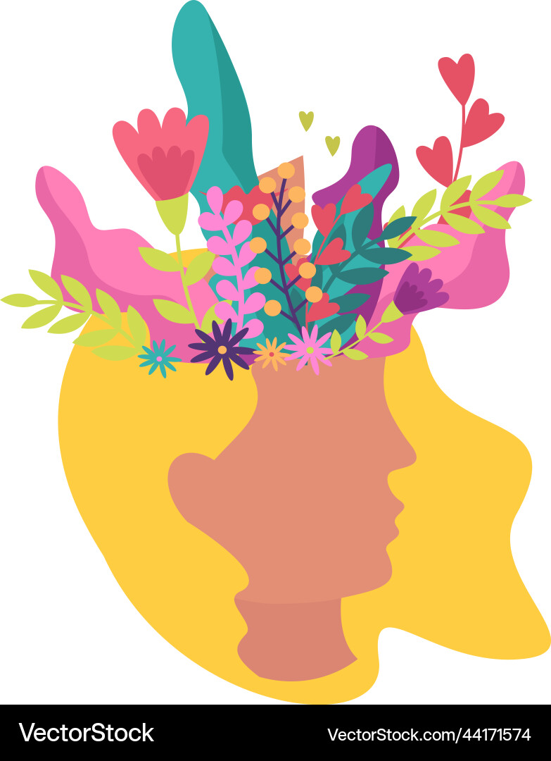 Flat spring girl Flat spring girl vector image