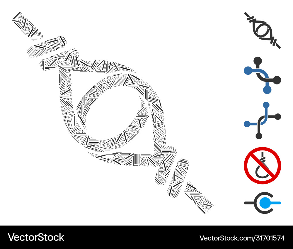 Hatch collage knot loop connection icon Hatch collage knot loop connection icon vector image