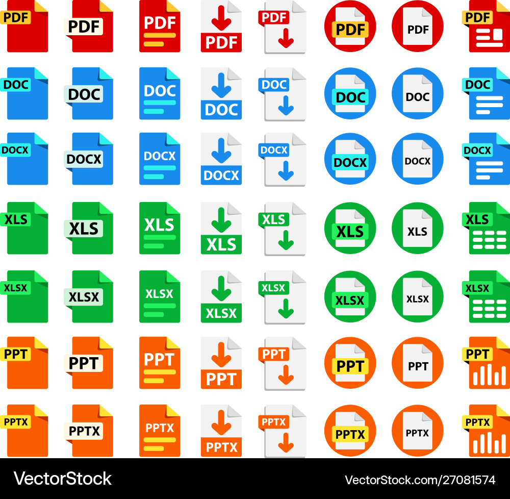 Icon File Formats Collection vector image