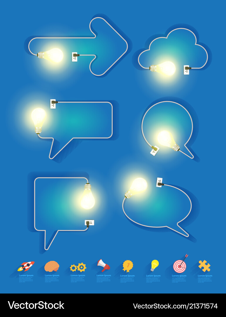 Lightbulb Speech Bubble Concept Vector Image