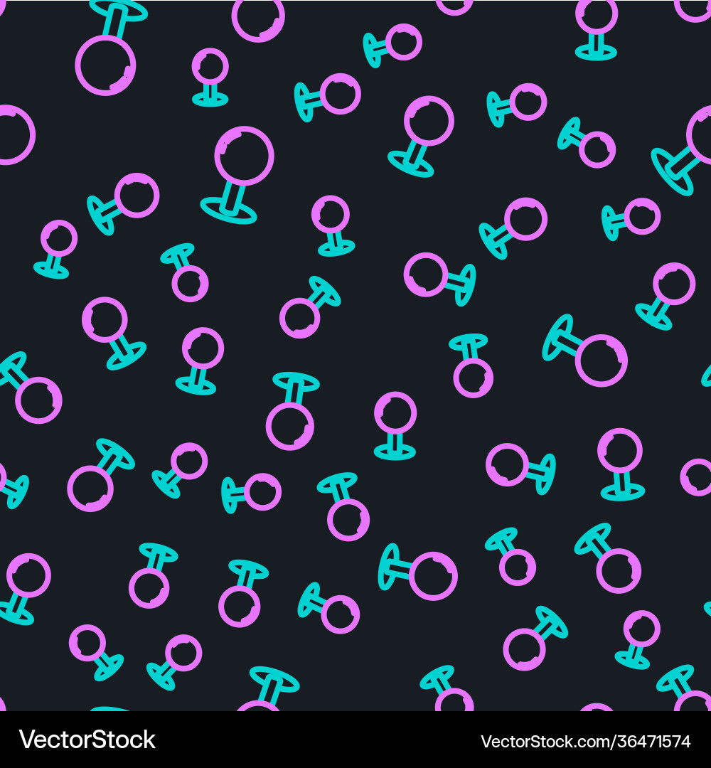 Line push pin icon isolated seamless pattern Line push pin icon isolated seamless pattern vector image
