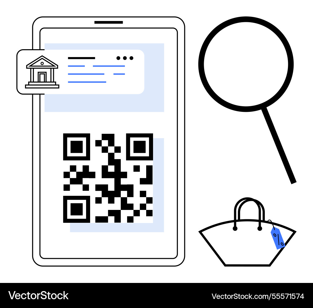 Mobile payment with qr code bank transaction Mobile payment with qr code bank transaction vector image