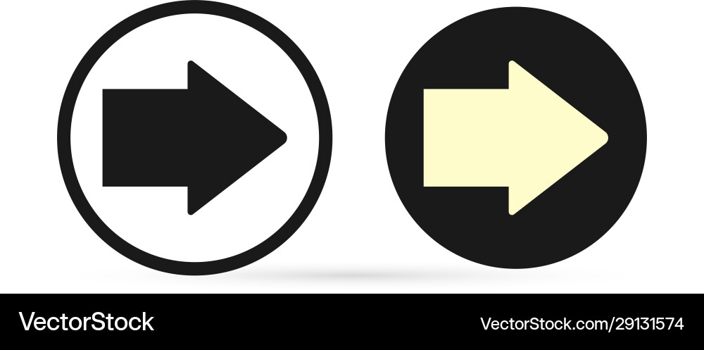 Outline button arrow icon set isolated on white Vector Image
