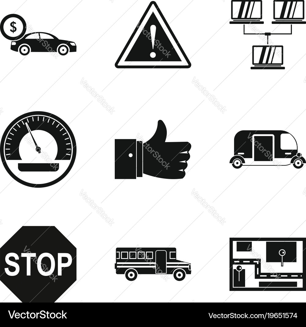 Refueling station icons set simple style Vector Image