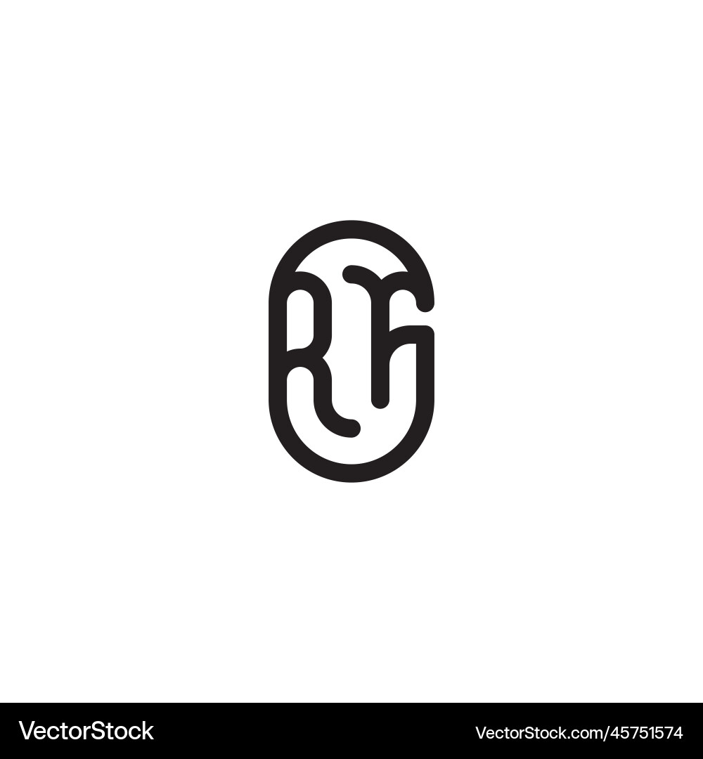 Rf line simple round initial concept with high Rf line simple round initial concept with high Vector Image