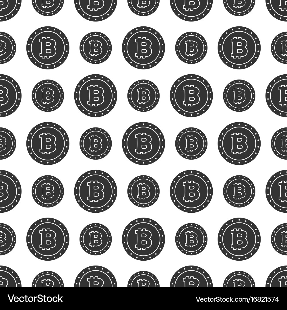 Seamless pattern from bitcoin coin Vector Image