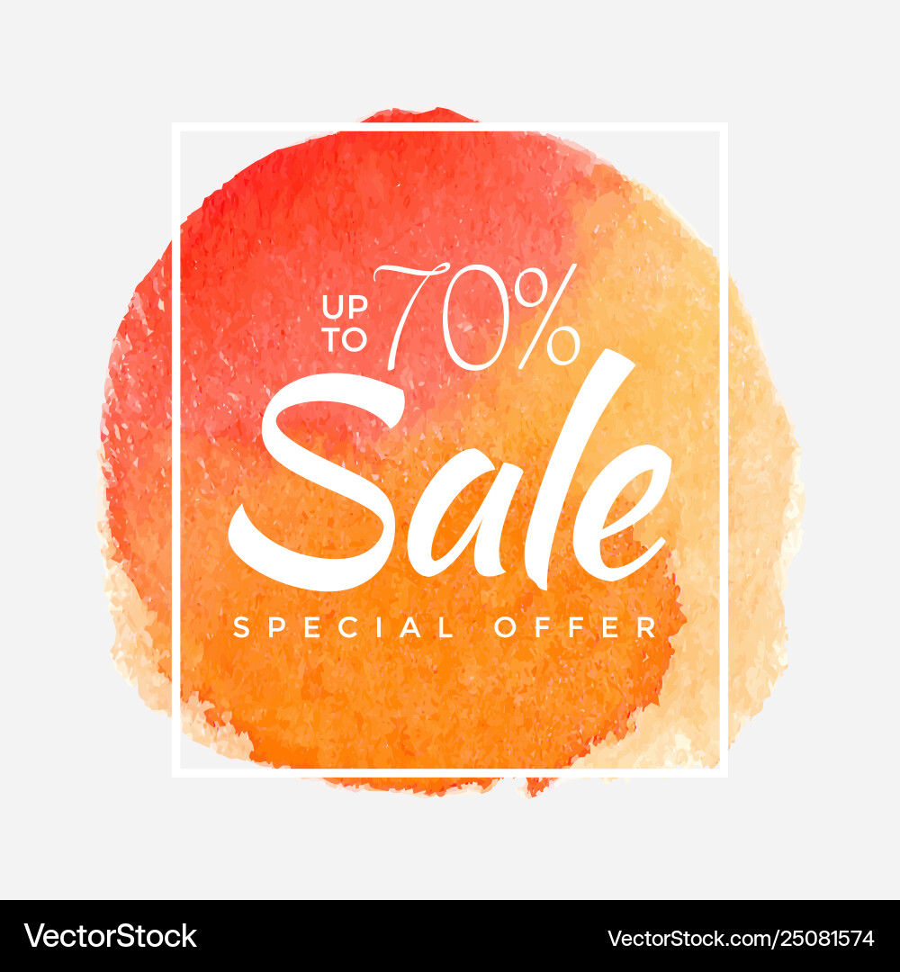 Watercolor special offer super sale flyer banner Watercolor special offer super sale flyer banner vector image