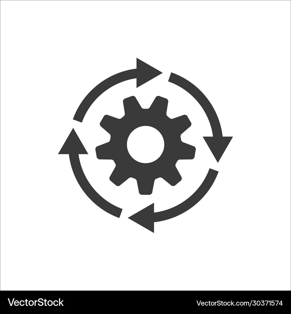 Workflow Progress Gear Icon vector image