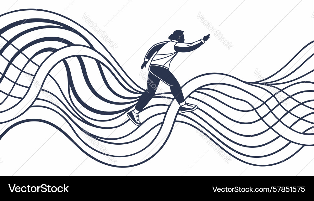 Abstract runner waves fluid motion dynamic Vector Image