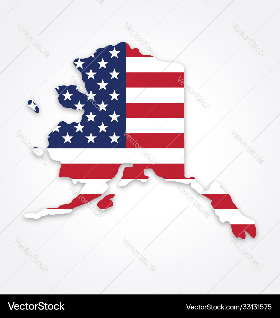 Alaska Flag Map Vector Image