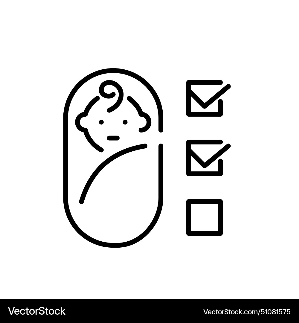 Baby and checklist children health checkup Vector Image