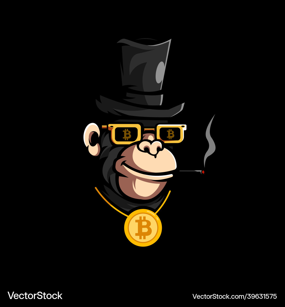 Bitcoin Gorilla Mascot – Royalty-Free Vector | VectorStock