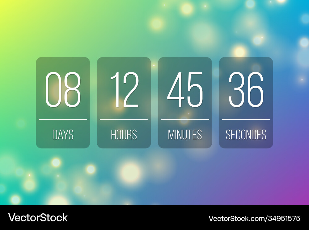 Countdown flip clock timer web site template Countdown flip clock timer web site template vector image