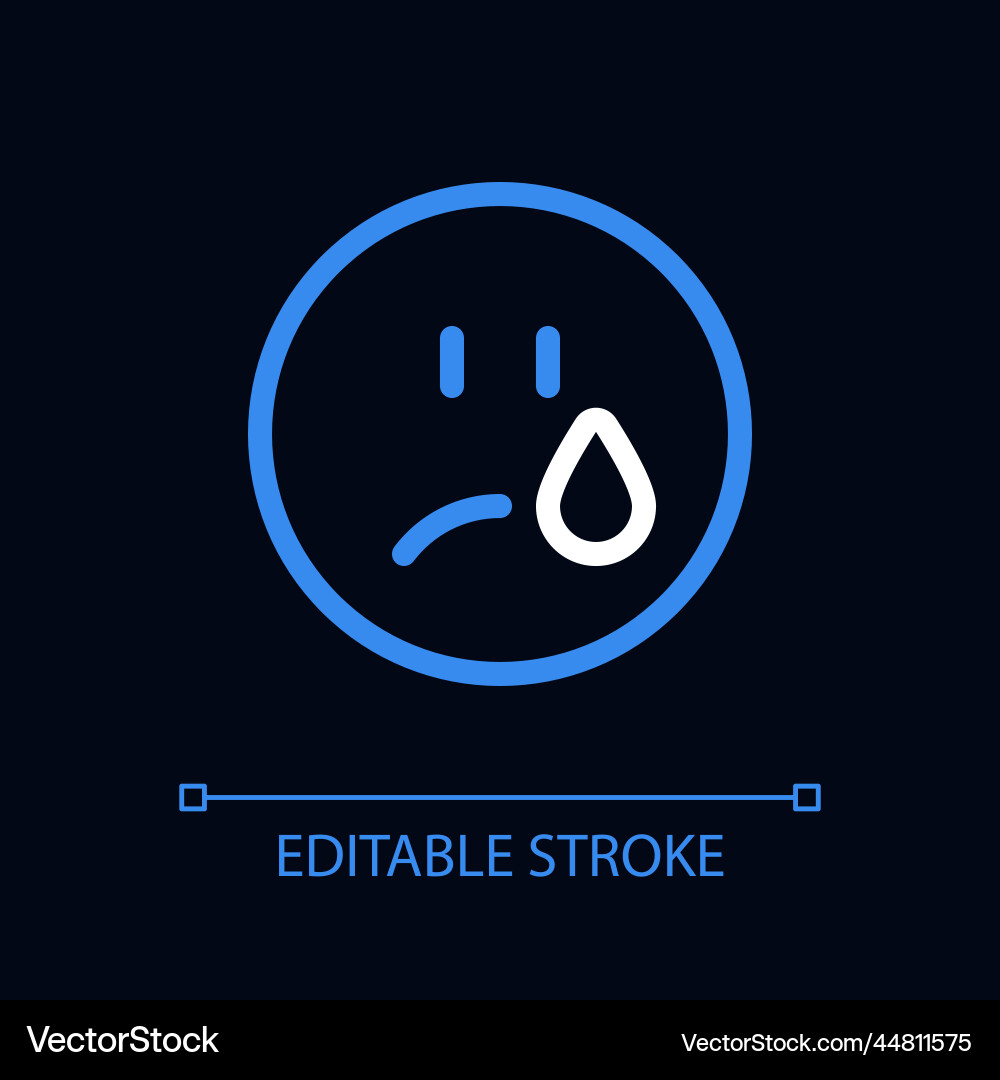 Crying emoji pixel perfect color linear ui icon Crying emoji pixel perfect color linear ui icon vector image