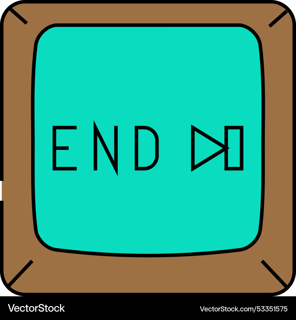 End button icon color Vector Image
