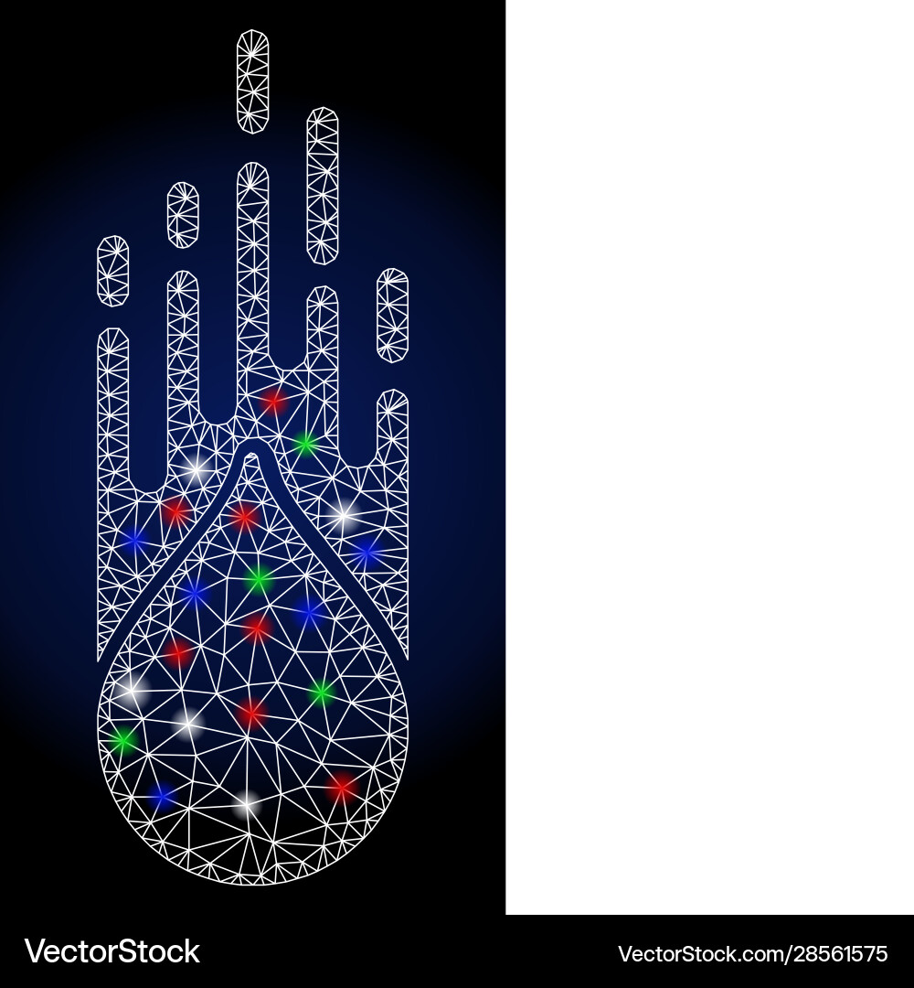 Flare mesh network falling drop with spots Flare mesh network falling drop with spots vector image