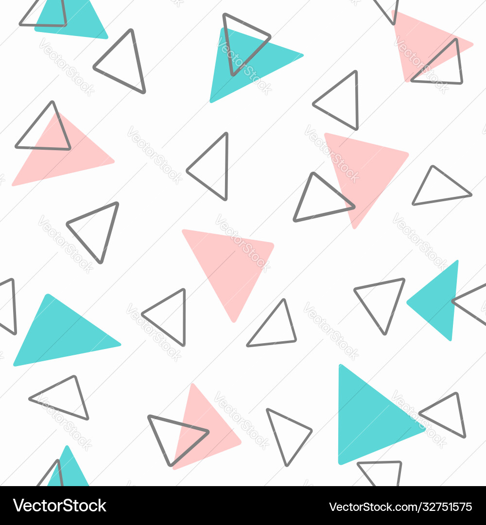Geometric seamless pattern with triangles girly Geometric seamless pattern with triangles girly vector image