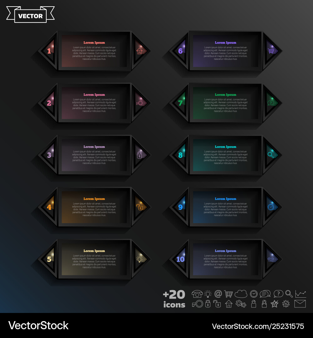 Infographic design list with colorful square Infographic design list with colorful square vector image