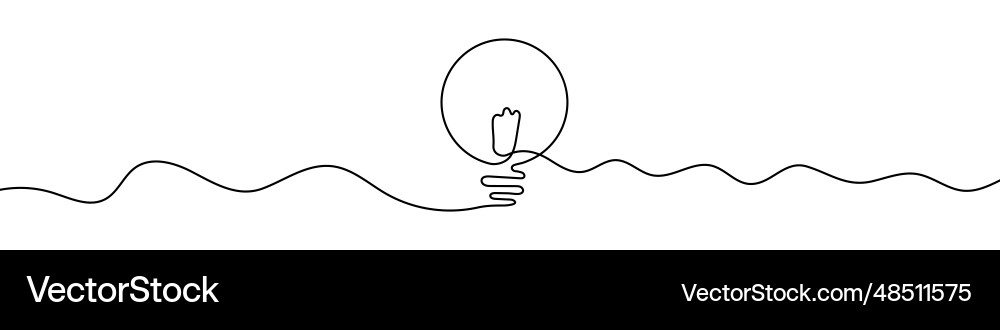 Light bulb sign in continuous line drawing style Light bulb sign in continuous line drawing style vector image