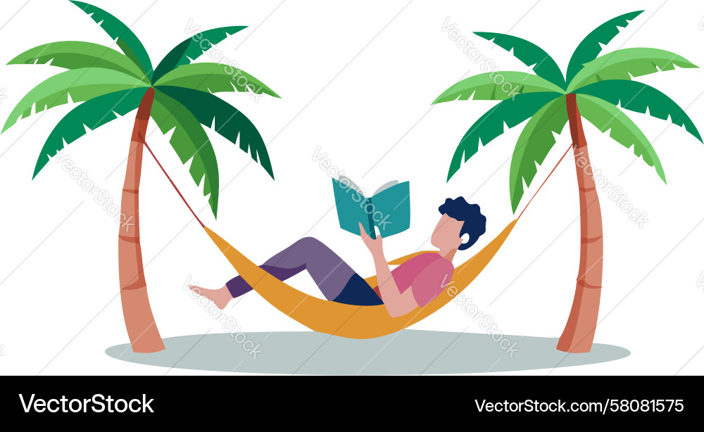 Palm Tree Hammock Reader Vector Image