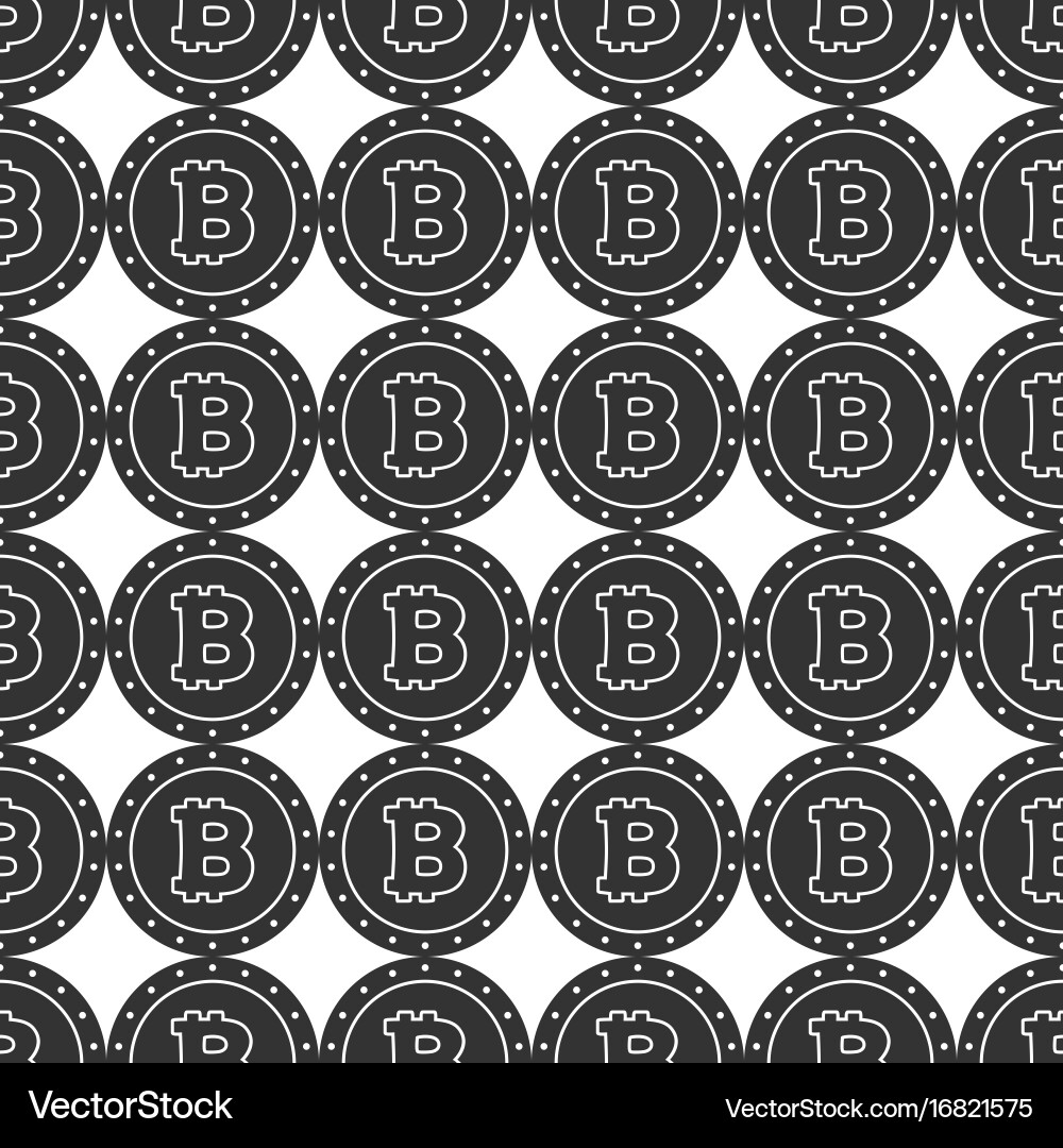 Seamless pattern from bitcoin coin Vector Image