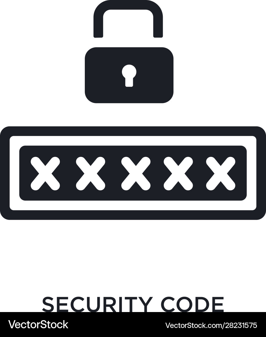 Security code isolated icon simple element from vector image