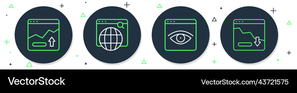 Set line search engine browser incognito window Set line search engine browser incognito window vector image
