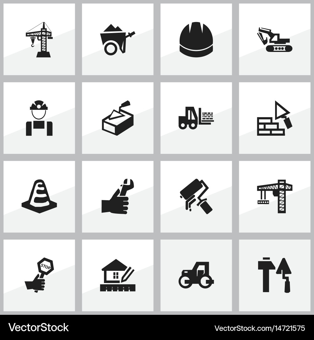 Set of 16 editable structure icons includes vector image