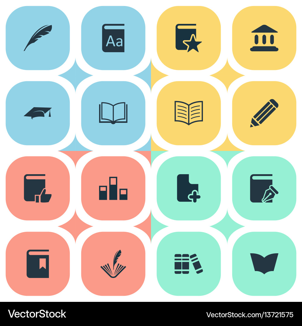 Set of simple reading icons vector image