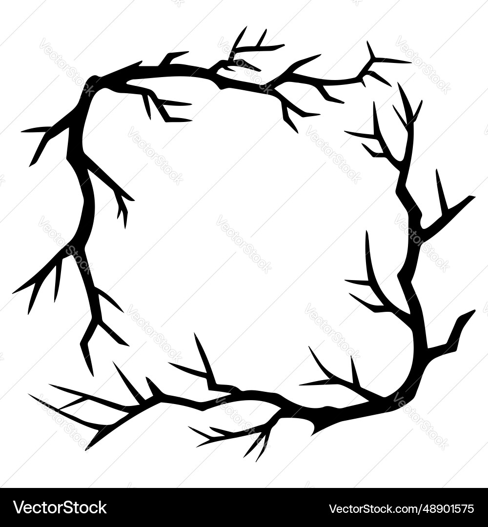 Spooky Tree Branch Frame vector image