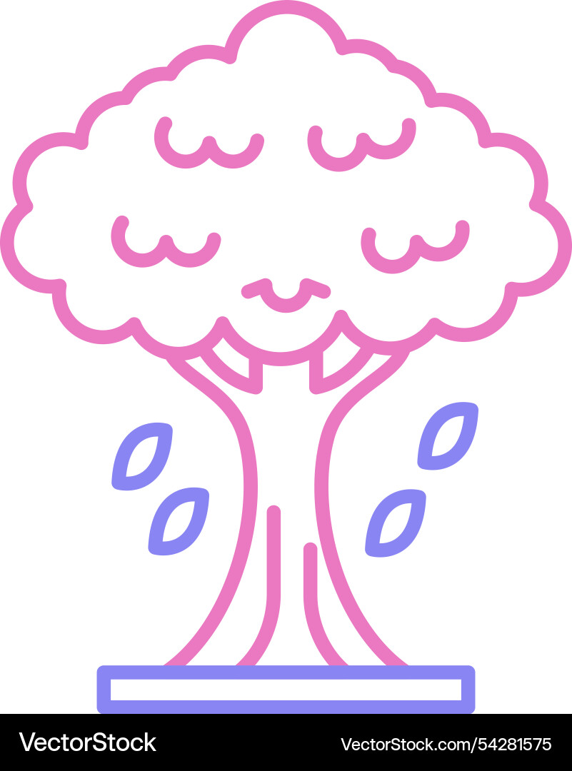 Tree line two colour icon Vector Image