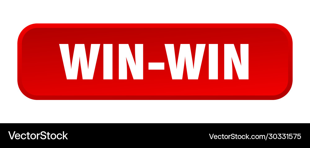 Win-win button square 3d push vector image