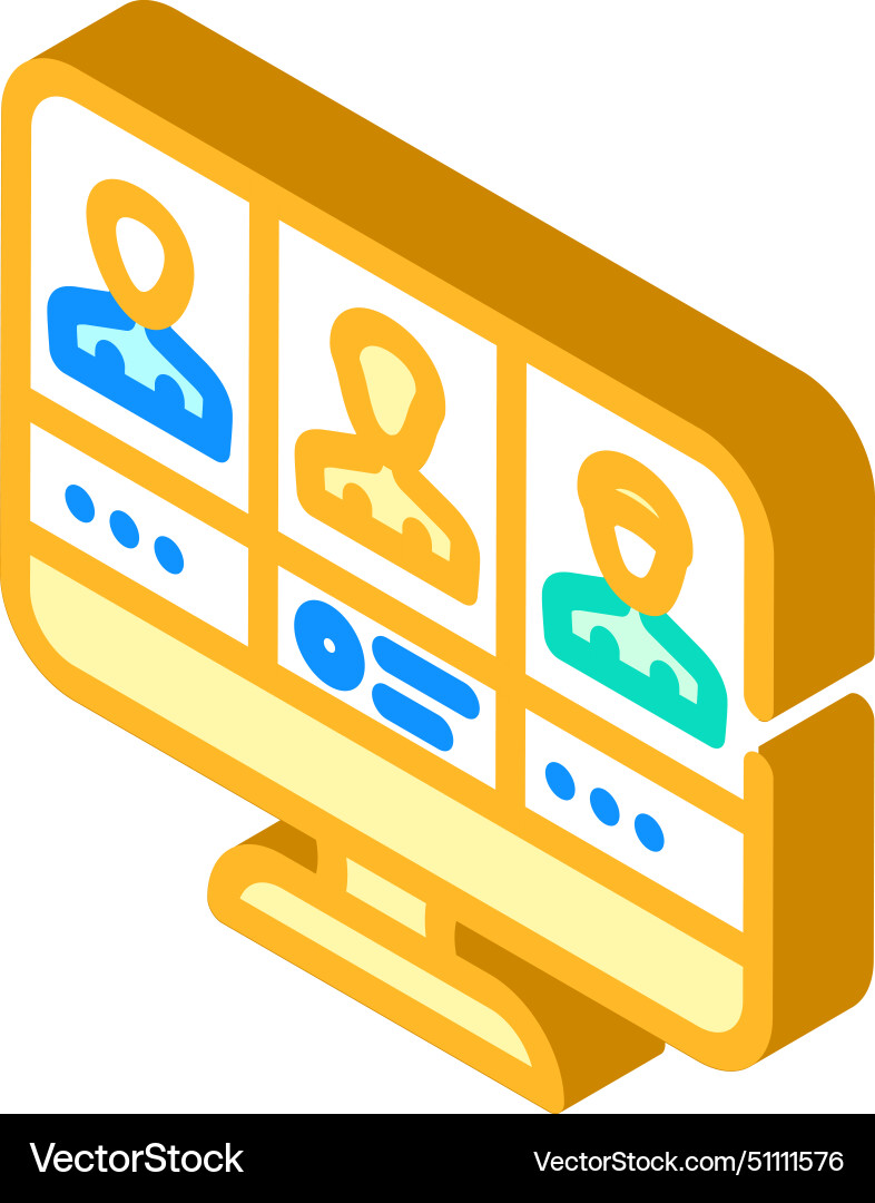 Attendee networking isometric icon Attendee networking isometric icon Vector Image
