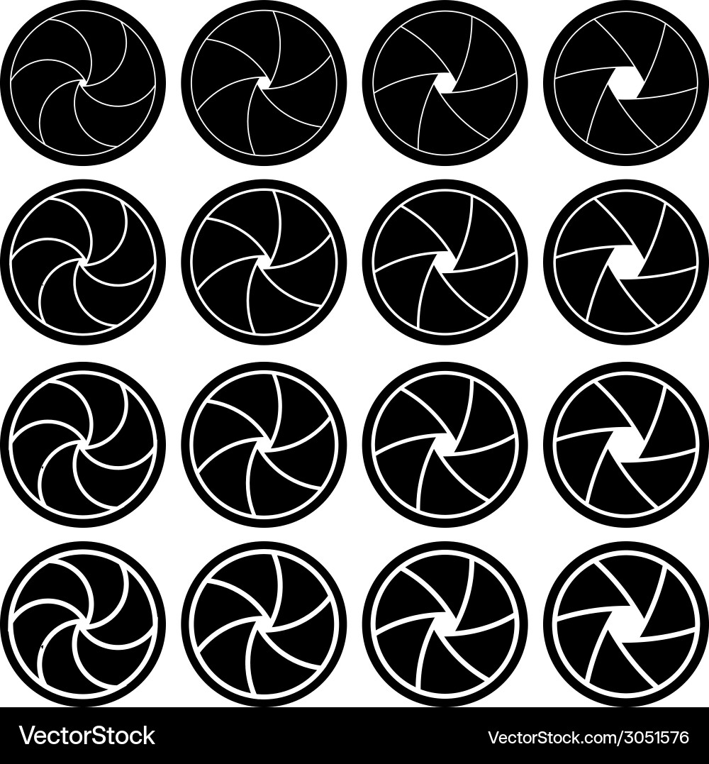 Camera shutter apertures vector image
