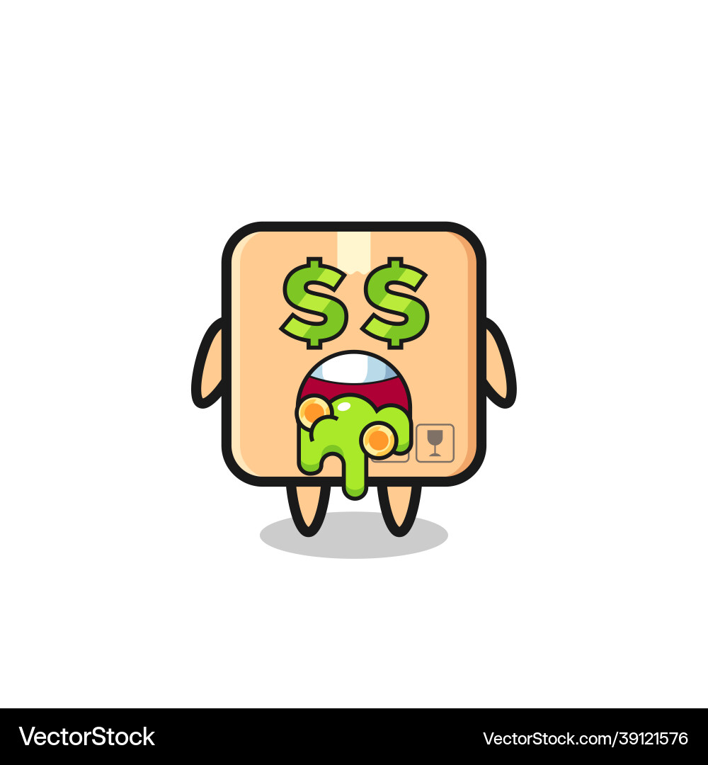 Cardboard box character with an expression Vector Image