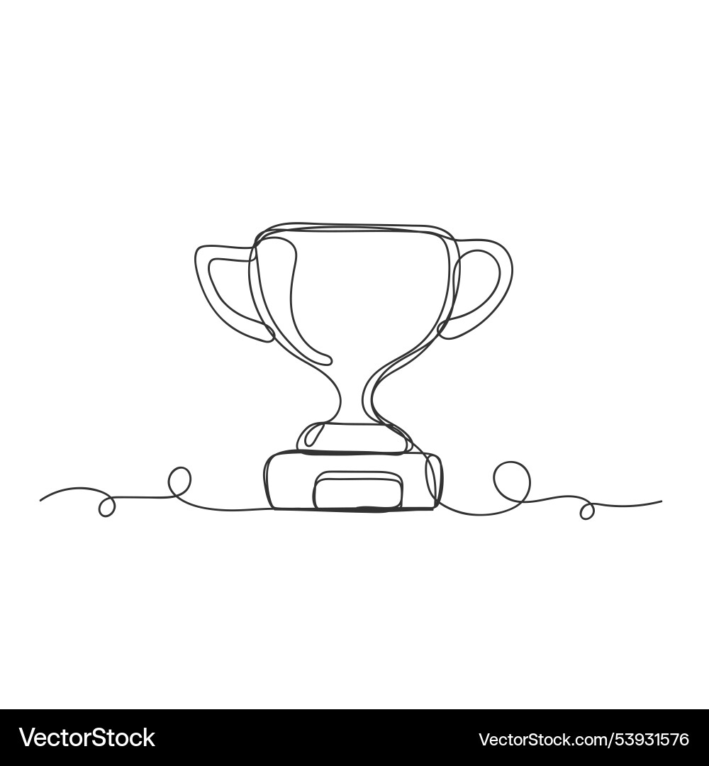 Continuous one line shape trophy isolated Continuous one line shape trophy isolated vector image
