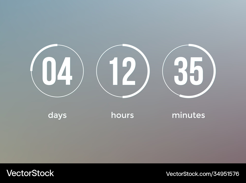Countdown clock timer web site template design Countdown clock timer web site template design vector image