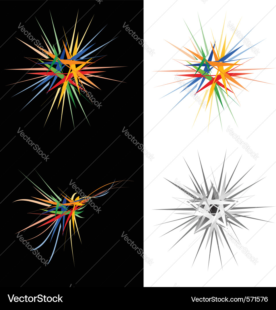 Dynamic Star Burst Element Vector Image
