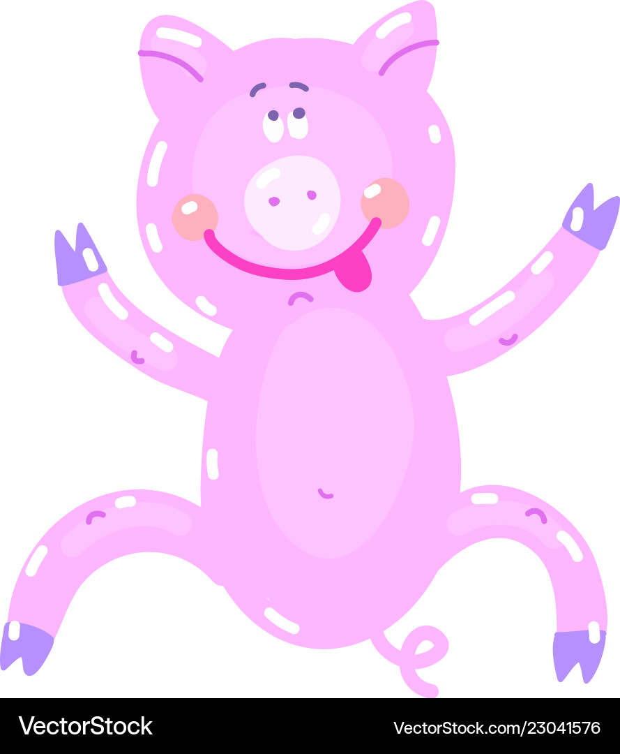 Hand-drawn with pig Hand-drawn with pig vector image