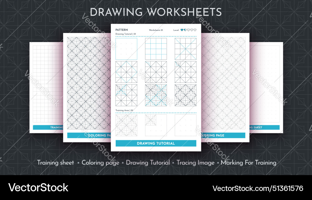 How to draw a pattern step by drawing vector image