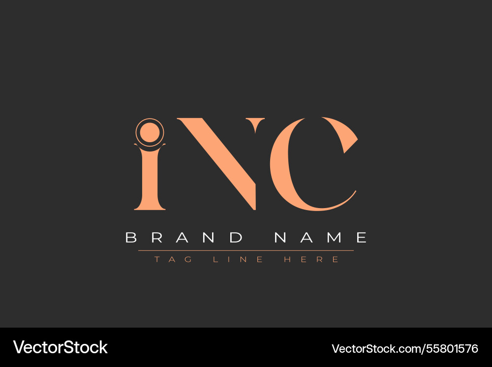Inc abstract letter logo design Royalty Free Vector Image