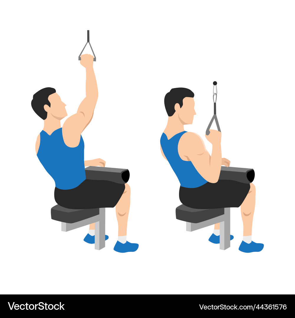 Man Performing One-Arm Lat Pulldown vector image