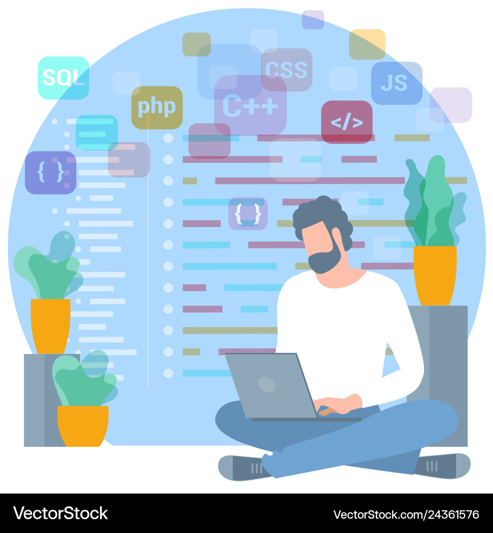 Programmer at work Programmer at work vector image